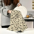 thumbnail image 6 of Kitchen Towels Retro Musical Notes Pattern Cleaning Towel Absorbent Hand Towels Tea Towels for Home Restaurant Dish Clean 28" x 18", 1PC Washcloth Gift, 6 of 7