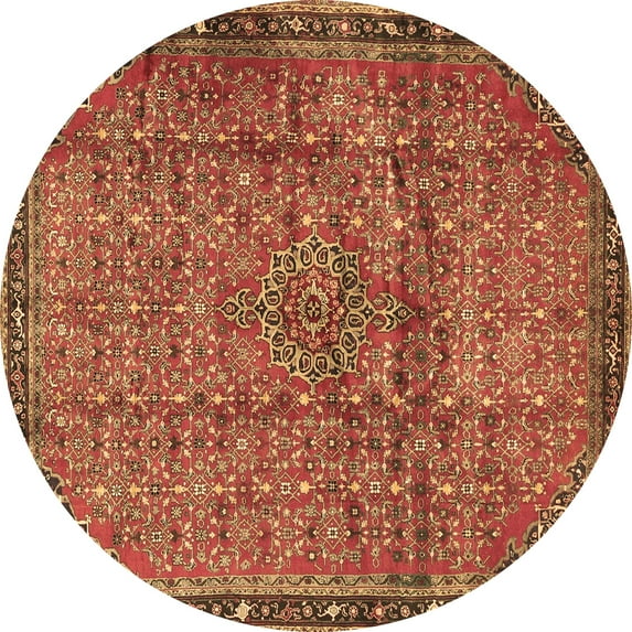 Ahgly Company Indoor Round Persian Brown Traditional Area Rugs, 7' Round