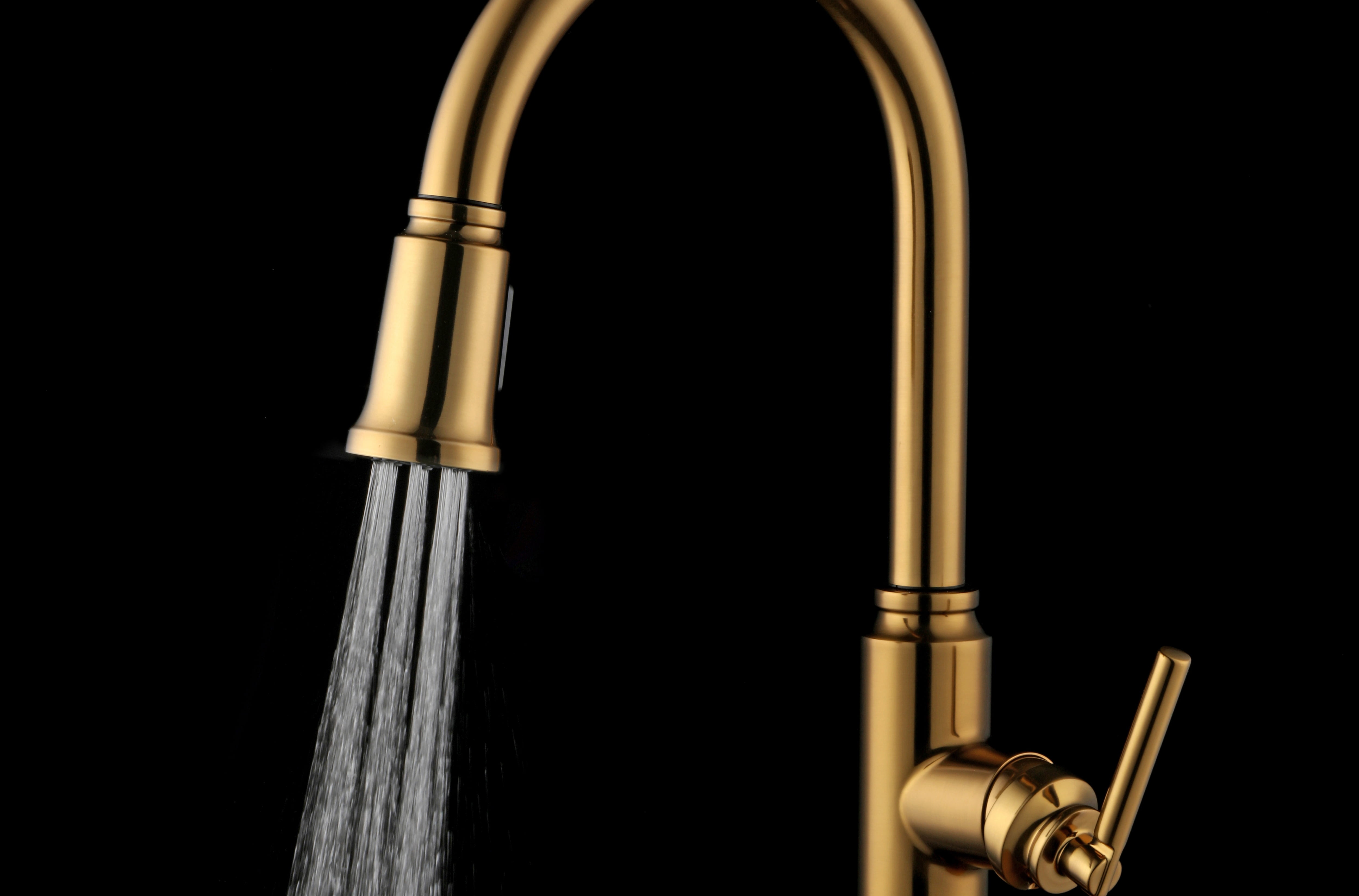 Better Homes & Gardens Modern Heirloom Pull Down Kitchen Faucet, Heritage Gold