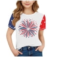 thumbnail image 2 of MKOSPLRT Étoiles Rayures Chandails pour Enfants 3-15 Ans Col Rond Manches Courtes Chandails Raglan pour Fille Garçon Multipack Chandails de la Fête de l'Indépendance, 2 of 4