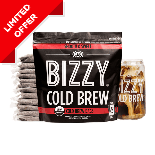 Bizzy Organic Cold Brew Coffee Smooth & Sweet Blend Coarse Ground