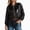 Black, variant on Women's Fringe Sequin Jacket Zip Up Long Sleeve Sparkly Glitter Tassel Trim Cardigan for Party Night Out