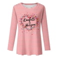 thumbnail image 4 of Cute Sweatshirt for Women, Oversized Heart Print Pullover, Striped Easter Crewneck Sweater, Cute Heart Graphic Casual Lounge Top(Red1,L), 4 of 4