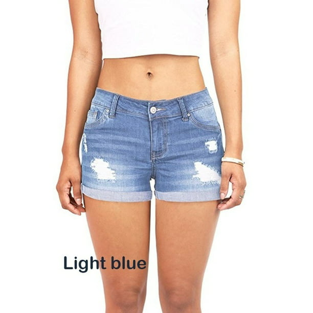 Women's Juniors Body Enhancing Denim Shorts - Walmart.com