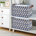 thumbnail image 2 of Yayeee Foldable Storage Basket for Shelves Waterproof Cloth Bins with Handles, Elegant Daisy Pattern, 2 of 7