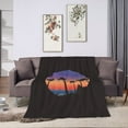 thumbnail image 6 of DouZhe Ultra-Soft Micro Fleece Lightweight Flannel Bed Blanket, Sunset Beach Coconut Trees Print Cozy Warm Throw Blankets, 60"x50", 6 of 7