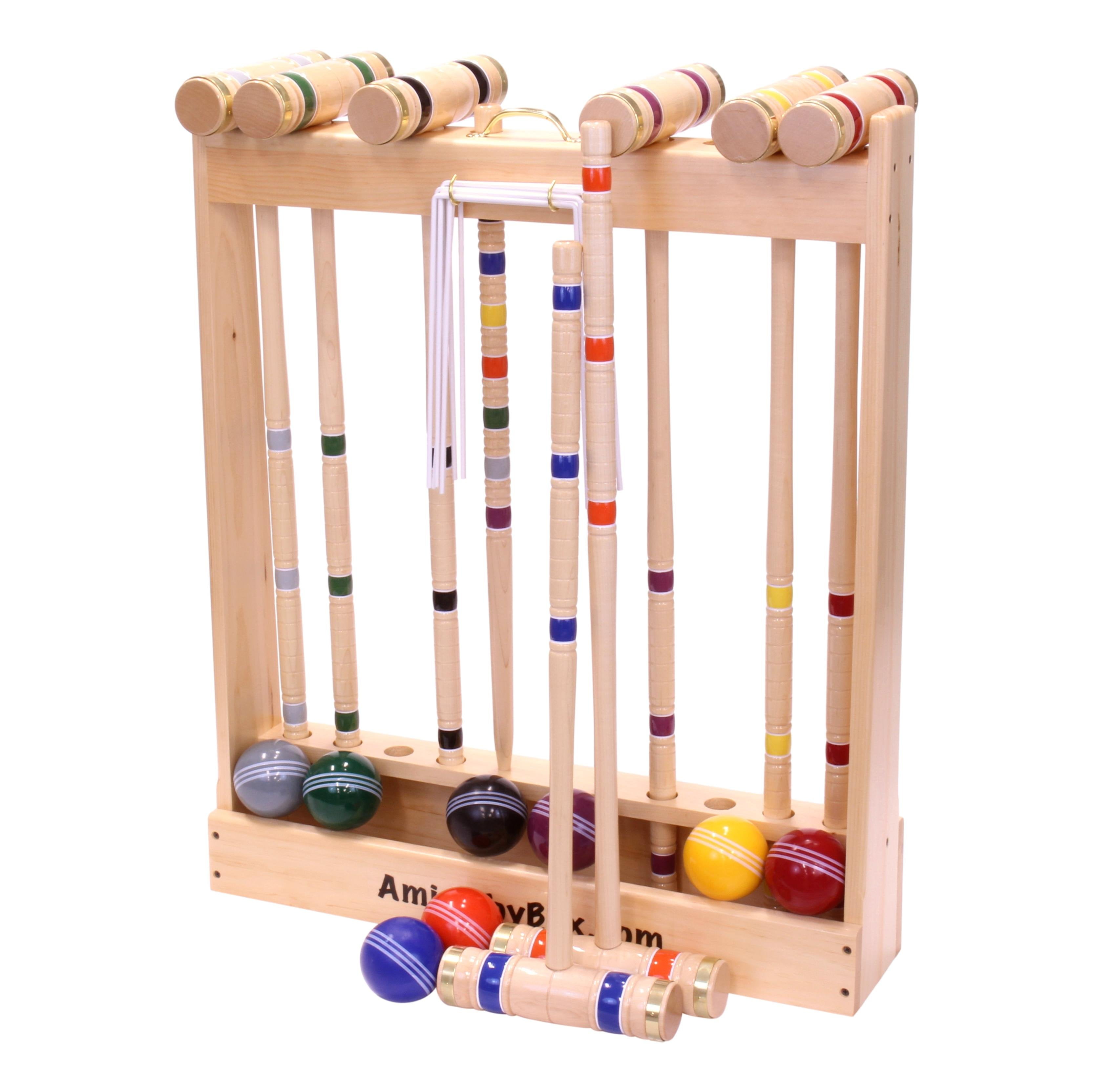 Deluxe Croquet Game Set 8 Player with Wooden Stand