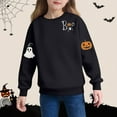 thumbnail image 4 of Girls Long Sleeve Sweatshirt New Halloween Ghost Pumpkin Sweatshirts for Girls Lightweight Cute Spooky Graphic Crewneck Pullover Tops Black 5 Y, 4 of 6