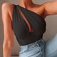 thumbnail image 1 of SAYOO Chaleco de un solo hombro para mujeres SAYOO moda, 1 of 2