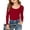 Red, variant on DGMIOCS Girls Long Sleeve Scoop Neck Ribbed Knit Fitted Casual Tops Tee Slim Basic Shirts Size: 7-8 Years Coffee