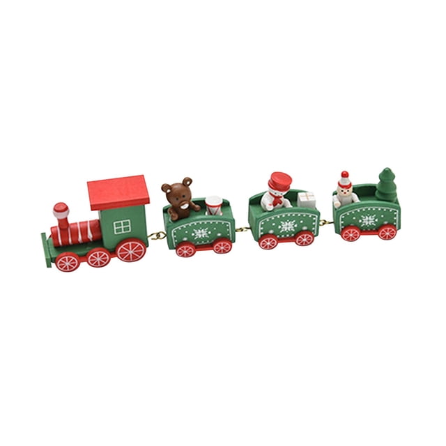 asddcavvf Of Christmas Train Decoration Cute Wooden Mini Train Set Children Christmas Party Toys Cool Christmas Ornament And Christmas Bulbs Christmas Ornament