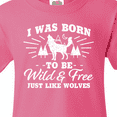 thumbnail image 4 of Inktastic I Was Born to Be Wild and Free with Wolf and Mountains Youth T-Shirt, 4 of 5