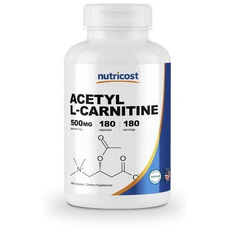Nutricost Acetyl L-Carnitine 500mg, 180 Capsules - Non-GMO and Gluten (Doctor's Best Acetyl L Carnitine)