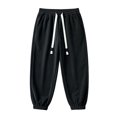 thumbnail image 6 of JIA JIA SHUANG Kids Corduroy Pants Fall Winter Drawstring Elastic Waist Trousers Casual Plain Loose Fit Cinch Bottoms Pants(Black,3-4 Years), 6 of 6