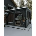 thumbnail image 7 of Twister.CK 10x12ft Hardtop Double Roof Gazebo, Outdoor Galvanized Iron Aluminum Frame with Netting and Curtains, Gray, 7 of 7
