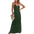 thumbnail image 1 of Vestido PRETTYGARDEN Maxi Verde sin Mangas con Tirantes Espagueti Talle M, 1 of 4