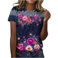 thumbnail image 2 of Summer Savings! Short Sleeve Top T Shirts for Women Trendy T Shirts for Women V Neck Graphic Plus Size Blouses for Women, 2 of 5