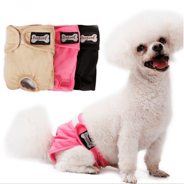 Paquete de 3 pañales reutilizables para perros, duraderos y lavables, con velcro fuerte y flexible (L) Rojo Verde