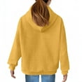 thumbnail image 4 of GaThRRgYP Toddler Girls Holiday Crewneck Sweatshirt,Solid Color Children Hooded Top Girls Long Sleeved Sweatshirt Round Neck Zipper Top Yellow 150, 4 of 6