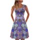thumbnail image 1 of Vestido casual de verano para mujer, sin mangas, hasta la rodilla, plisado, cuello redondo, estampado Fridja hjkh2410, 1 of 5