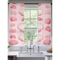 thumbnail image 2 of Ocean Pink Shell Sheer Curtains 72 Inch Long 2 Panels, Shells Pink Theme Modernisim Textrure Light Filtering Rod Pocket Curtains, Sheer Voile Drapes for Living Room Bedroom, 52"x72", 2 of 8