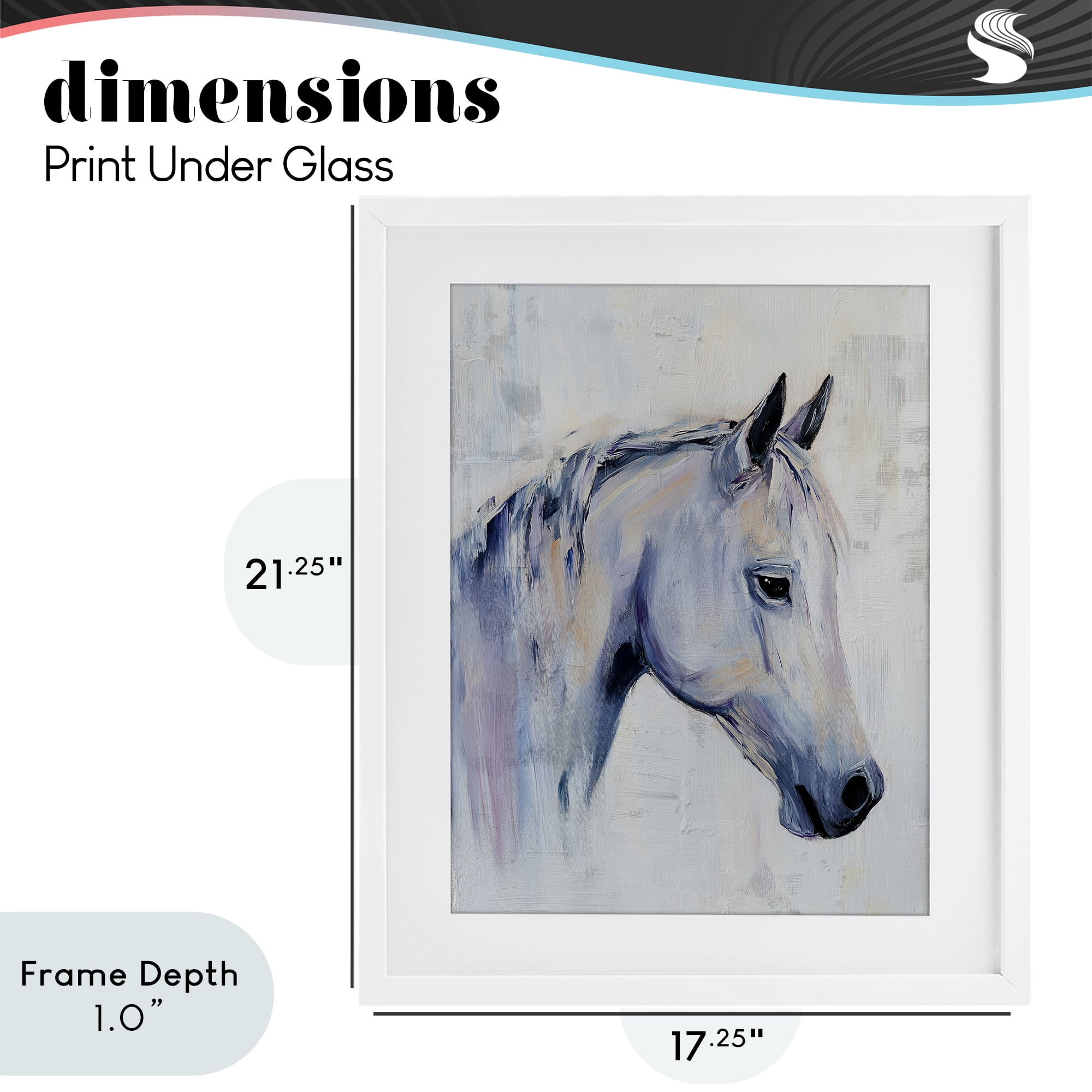 Stupell Industries Majestic Spirit Horse Portrait White Framed Print Under Glass, design by Svetlana Aleynikova