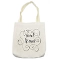 thumbnail image 1 of Saying Tote Bag, Inspirational Text with Modern Romantic Calligraphy Design and Swirls, Cloth Linen Reusable Bag for Shopping Books Beach and More, 16.5" X 14", Cream, by Ambesonne, 1 of 2