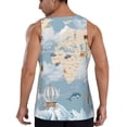 thumbnail image 3 of Gaeub Animals Travel World Map Men's Athletic Tank Top, Workout Sleeveless Shirts, Running Tank Tops for Gym, Running, Training - Large, 3 of 9