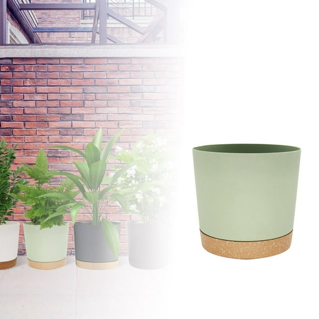 HLONK 10 Inch Planters For Indoor Plants With Drainage Holes And Removable Base Saucer Modern Decorative For Outdoor Garden Planters GN1