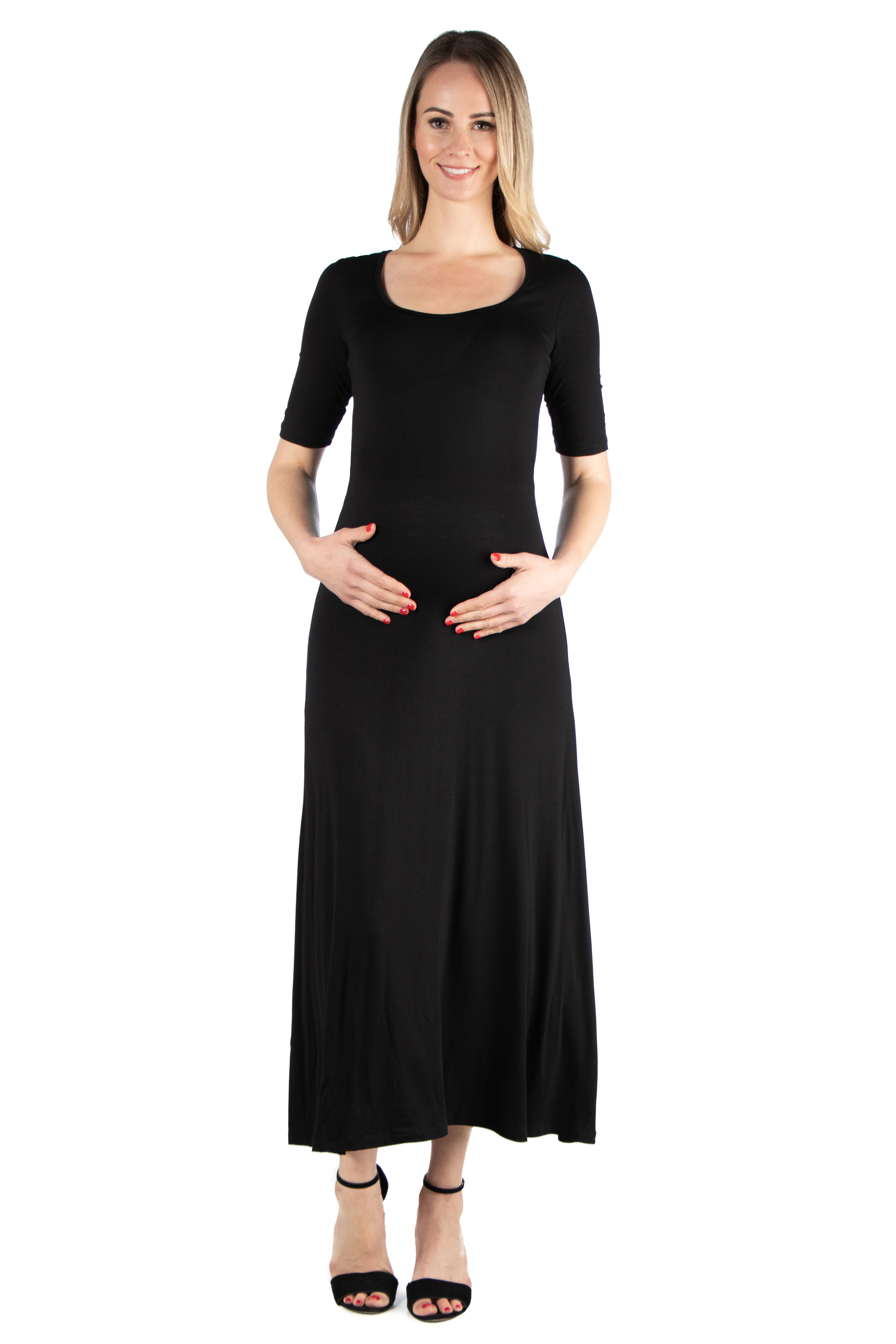 elbow length sleeve maxi dress