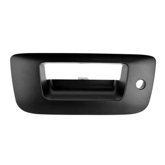 TRQ Tailgate Handle Bezel with Keyhole Smooth Black for 07-14 Silverado Sierra DHA64767