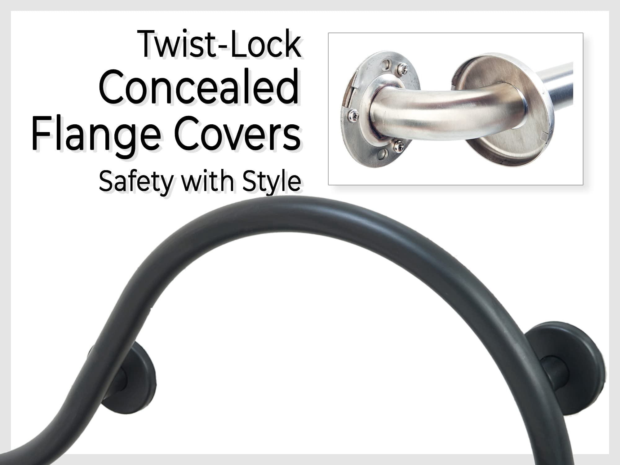 Grab Bar Toilet Paper Holder for Bathroom Safety/304 Stainless Steel/Right/Matte Black/ 30" x 11"