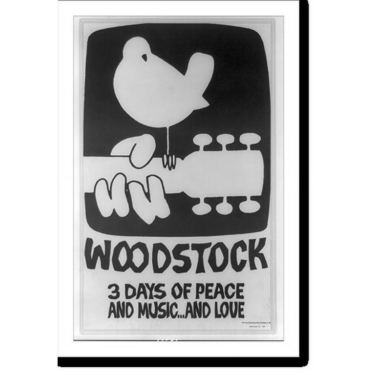 Historic Framed Print, Woodstock 3 days of peace and music