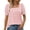 Pink, variant on Summer Tops for Women Puff Short Sleeve Square Neck T Shirts 2026 Dreesy Casual Blouse Pink XXL