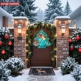 thumbnail image 5 of Stylish Metal Hanging Christmas Tree Wind Spinner - Teal Lines with Colorful Ornaments & Snowflake Patterns for Garden Decor, 5 of 7