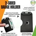 thumbnail image 4 of Black 2 Sided Rigid Multi Card Holder - Vertical Side Load Plastic Badge Holder for Two I'd Cards by Specialist ID, 4 of 9