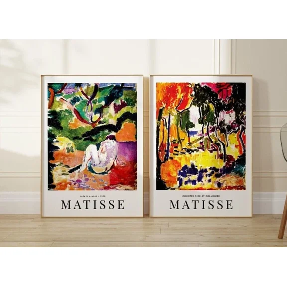 Set of 2 Matisse Posters, Colourful Popular Prints, Modern Decor, Gallery Art, Poster Only