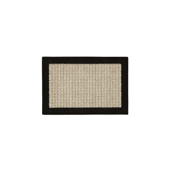 Mainstays Farmhouse Faux Sisal Olefin Black Border Indoor Accent Rug, 1'8"x2'6"