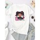 thumbnail image 5 of Camiseta deportiva cómoda y transpirable con estampado de retrato de dibujos animados para mujer, top informal de manga corta y cuello redondo para primavera y verano, ropa de mujer, top deportivo de, 5 of 5