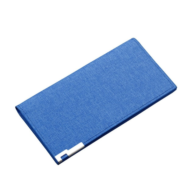 Fashion ID Long Wallet Hasp Canvas Solid Color Men Open Purse Multiple Card Slots Clutch Bag Wrist Wallet
