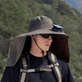 thumbnail image 5 of Ticikt Solar Fan Hat,Wide Brim Solar Fan Outdoor Fishing Hat,Men Sun Hat with 1 Solar Fans Fishing Hats, Adjustable Fans Hats,Color:Army Green, 5 of 6