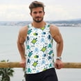 thumbnail image 6 of Lsque Cartoon Sea Creatures Pattern Mens Tank Tops Muscle Athletic Quick Dry Sleeveless Workout Fitness T Shirts Beach Tank Top, Loose-fit Sleeveless Shirt for Men-Large, 6 of 7