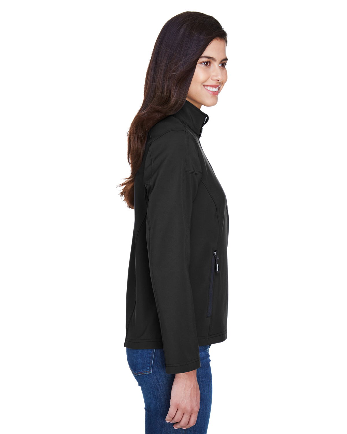 Ladies' Cruise Two-Layer Fleece Bonded Soft&nbsp;Shell Jacket - BLACK - XL - image 3 of 3