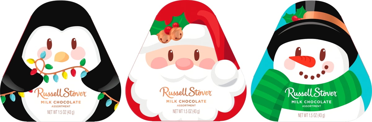 Russell Stover Holiday Theme Shaped Gift Box, 1.5 oz. (3 pieces)
