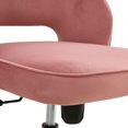 thumbnail image 7 of Royard Oaktree Home Office Chair, Velvet Upholstered Computer Desk Chair, 360 Degree Swivel Chair with Wheels, Height Adjustable Armless Leisure Chair for Living Room, Bedroom, Office, Pink, 7 of 7