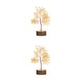 thumbnail image 2 of Injueey Árbol de cristal hecho a mano - Hermosa decoración del hogar para todas las ocasiones Árbol artificial de cristal natural Cristal Cristal amarillo 2Conjunto, 2 of 6