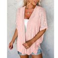 thumbnail image 4 of CEHVOM Cardigan Décontracté à Manches Courtes Col en V pour Femmes Printemps et Été Couleur Unie Liquidation, 4 of 7