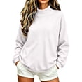 thumbnail image 3 of Mock Neck Sweatshirts for Women Oversized Pullover Top Woman Fall Daily Outfits, 3 of 6