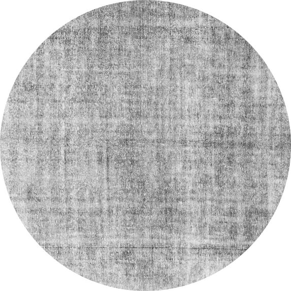 Ahgly Company Indoor Round Abstract Gray Modern Area Rugs, 6' Round