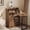Walnut, variant on Haooyeah L-Shaped Manicure Table with 5 Shelves, 3 Drawers, Foldable Nail Desk with Charging Station, Space-Saving Workstation, Marble